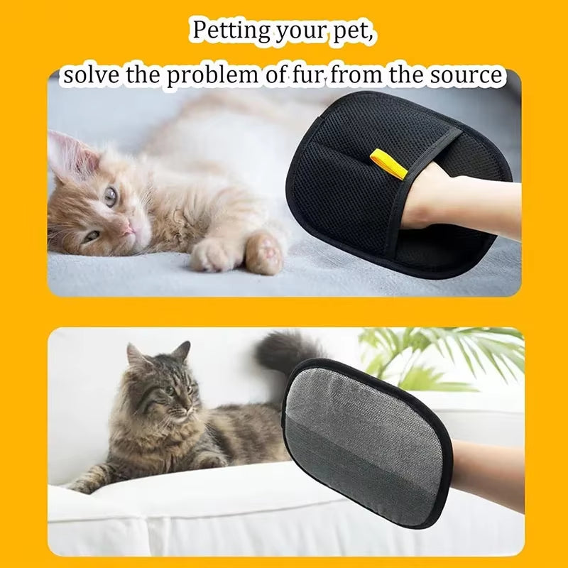 Pet Hair Removal Tools Reusable Gloves Pet Double Sided Beauty Gloves Carpet Removal Pet Fur Hair Pet Supplies Sofa Carpet Home
